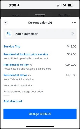 eviction process - locksmith receipt